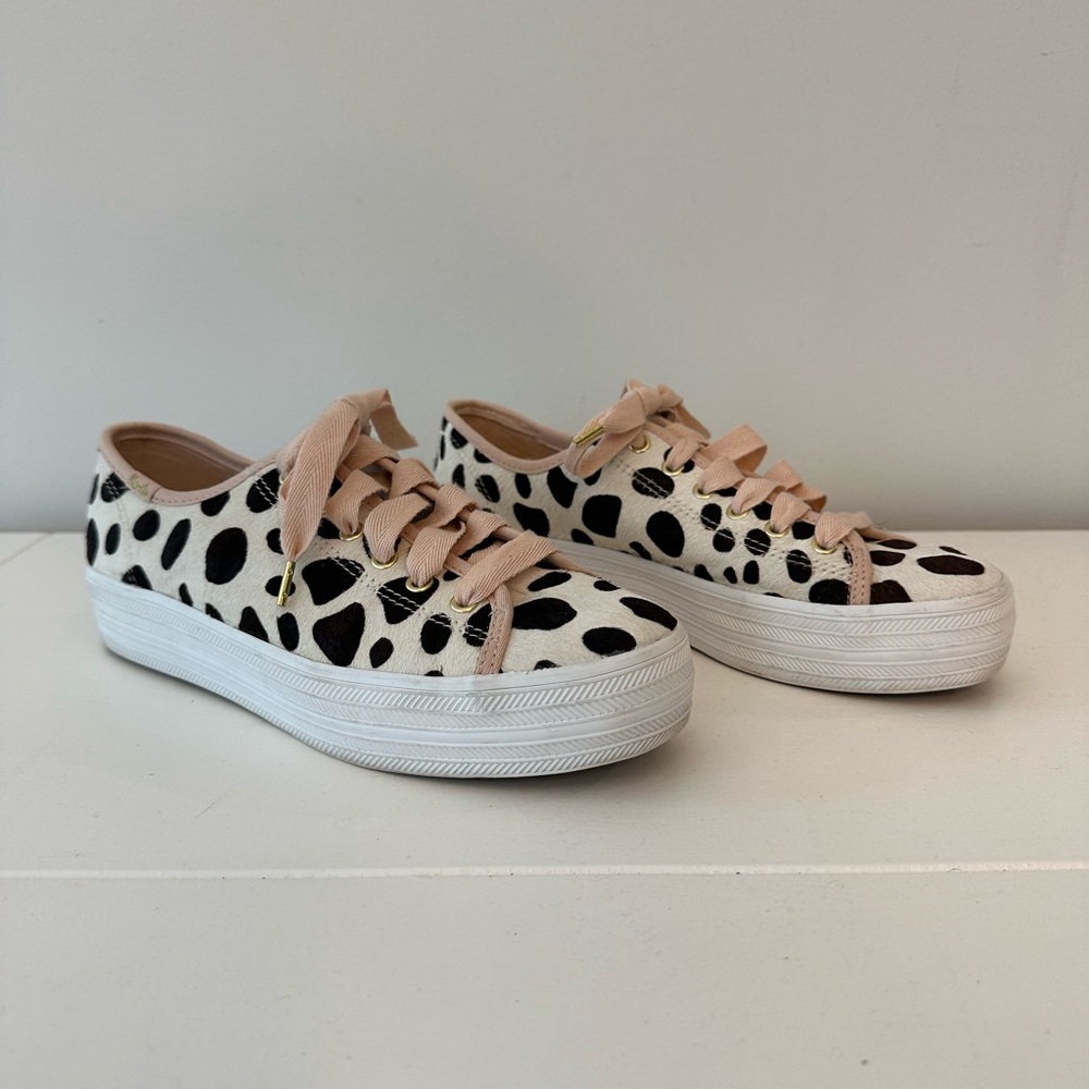 Keds/Kate Spade Dalmatian Spot Canvas Platform Sneakers - Light Pink Laces